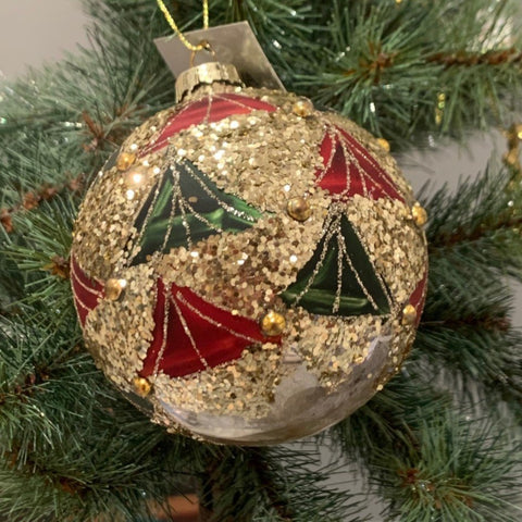 Green and Red Fan Christmas Bauble